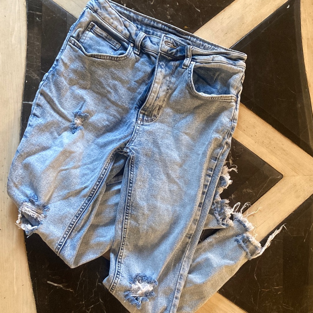 No Boundaries Sky Blue Ripped Skinny Jeans